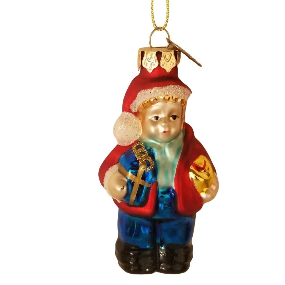 Vintage Ornament Christmas Thomas Pacconi Blown Glass Boy Holiday Decor 2003